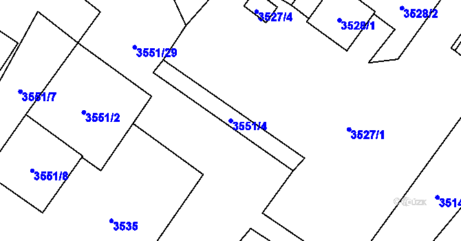 Parcela st. 3551/4 v KÚ Karviná-město, Katastrální mapa