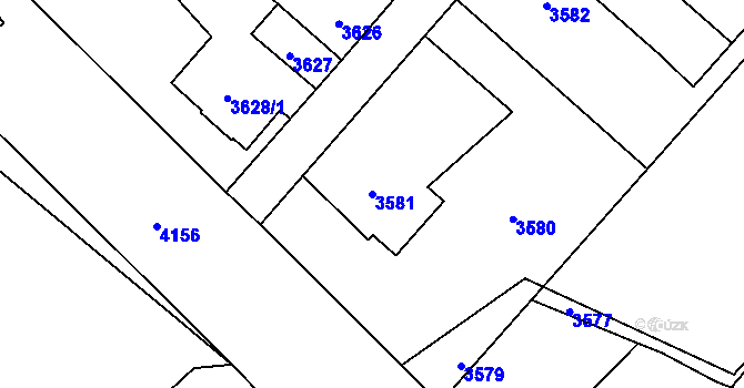 Parcela st. 3581 v KÚ Karviná-město, Katastrální mapa