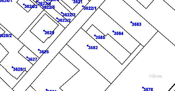 Parcela st. 3582 v KÚ Karviná-město, Katastrální mapa