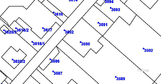 Parcela st. 3590 v KÚ Karviná-město, Katastrální mapa