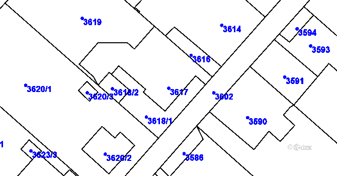 Parcela st. 3617 v KÚ Karviná-město, Katastrální mapa