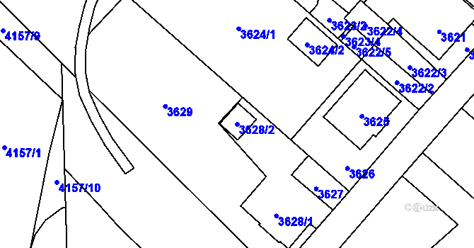 Parcela st. 3628/2 v KÚ Karviná-město, Katastrální mapa
