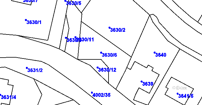 Parcela st. 3630/6 v KÚ Karviná-město, Katastrální mapa