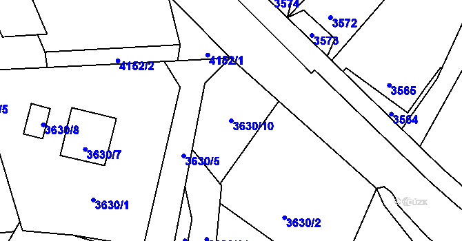 Parcela st. 3630/10 v KÚ Karviná-město, Katastrální mapa