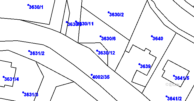 Parcela st. 3630/12 v KÚ Karviná-město, Katastrální mapa