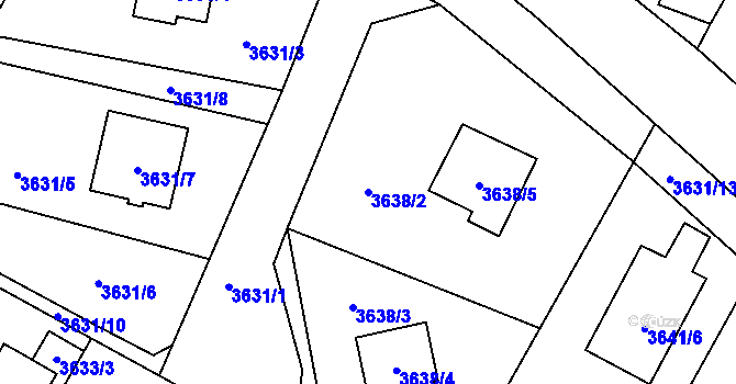 Parcela st. 3638/2 v KÚ Karviná-město, Katastrální mapa