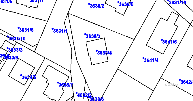 Parcela st. 3638/4 v KÚ Karviná-město, Katastrální mapa