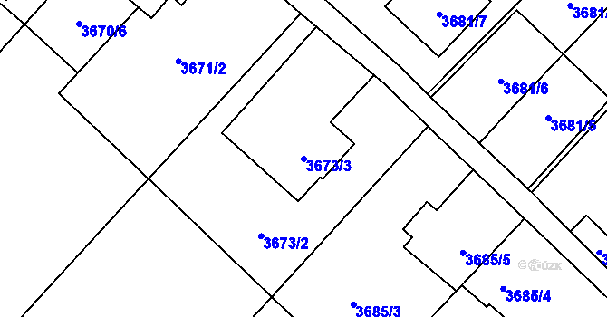 Parcela st. 3673/3 v KÚ Karviná-město, Katastrální mapa