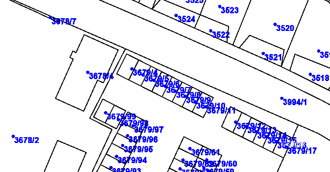 Parcela st. 3679/7 v KÚ Karviná-město, Katastrální mapa