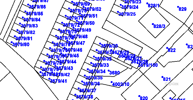 Parcela st. 3679/31 v KÚ Karviná-město, Katastrální mapa