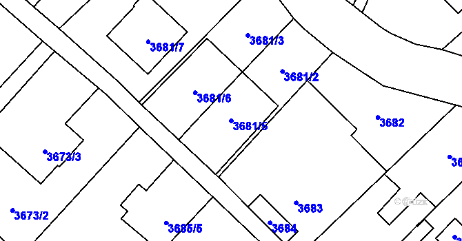 Parcela st. 3681/5 v KÚ Karviná-město, Katastrální mapa