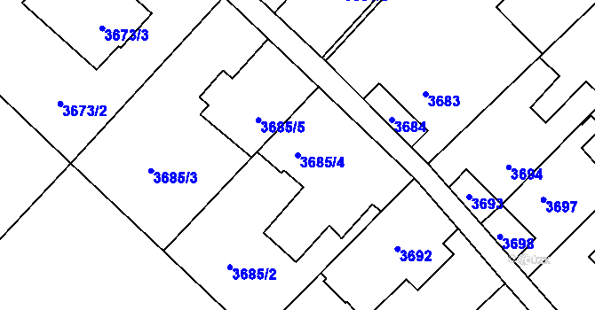 Parcela st. 3685/4 v KÚ Karviná-město, Katastrální mapa