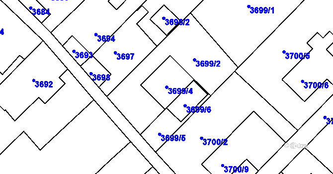 Parcela st. 3699/4 v KÚ Karviná-město, Katastrální mapa
