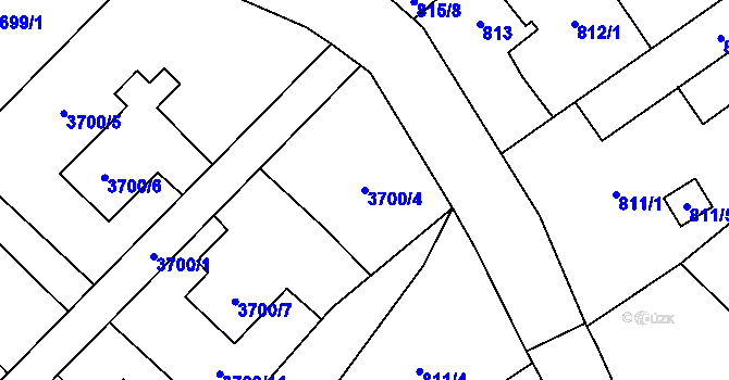 Parcela st. 3700/4 v KÚ Karviná-město, Katastrální mapa