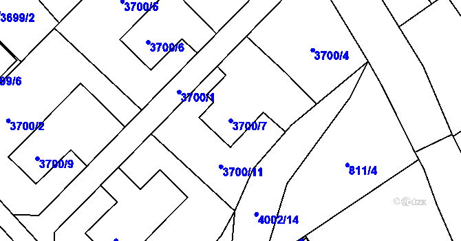 Parcela st. 3700/7 v KÚ Karviná-město, Katastrální mapa