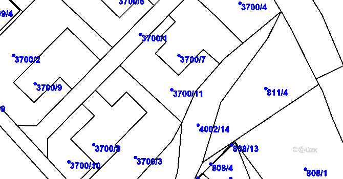 Parcela st. 3700/11 v KÚ Karviná-město, Katastrální mapa