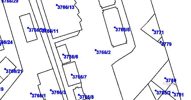 Parcela st. 3766/2 v KÚ Karviná-město, Katastrální mapa