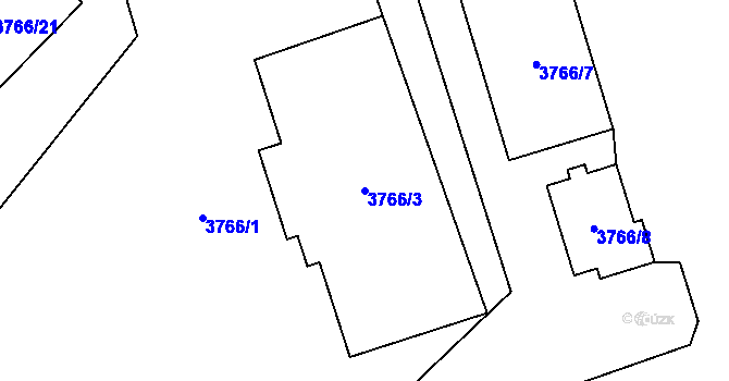 Parcela st. 3766/3 v KÚ Karviná-město, Katastrální mapa
