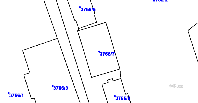 Parcela st. 3766/7 v KÚ Karviná-město, Katastrální mapa