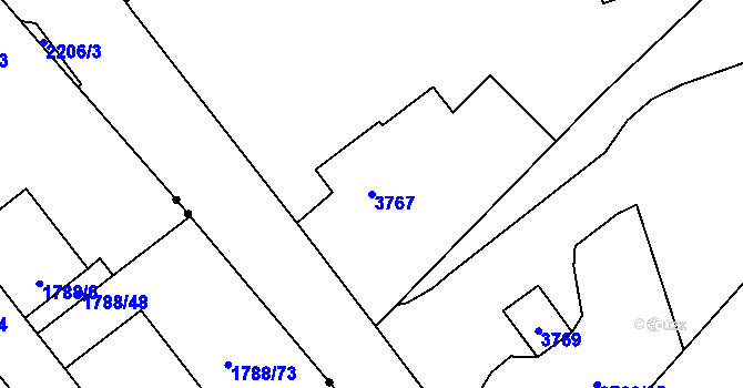 Parcela st. 3767 v KÚ Karviná-město, Katastrální mapa