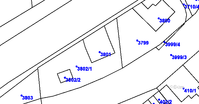 Parcela st. 3801 v KÚ Karviná-město, Katastrální mapa