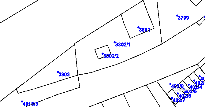 Parcela st. 3802/2 v KÚ Karviná-město, Katastrální mapa