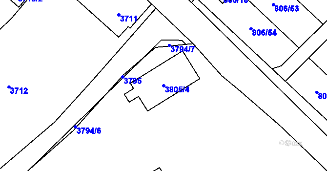 Parcela st. 3805/4 v KÚ Karviná-město, Katastrální mapa