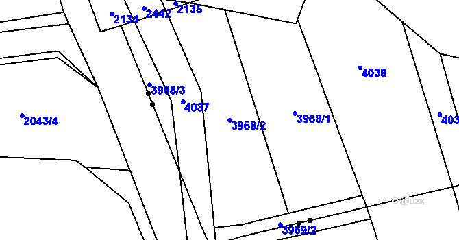 Parcela st. 3968/2 v KÚ Karviná-město, Katastrální mapa