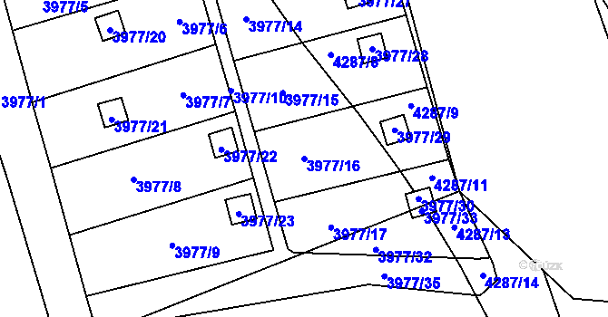Parcela st. 3977/16 v KÚ Karviná-město, Katastrální mapa