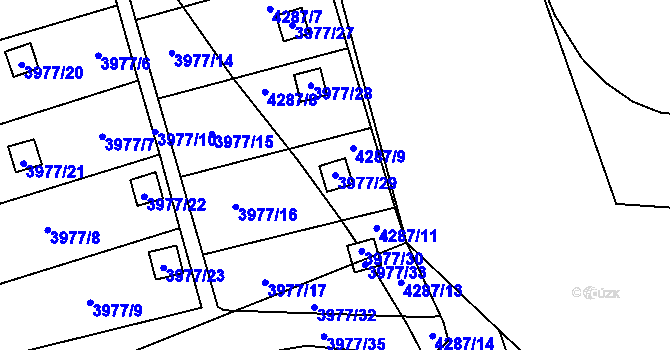 Parcela st. 3977/29 v KÚ Karviná-město, Katastrální mapa