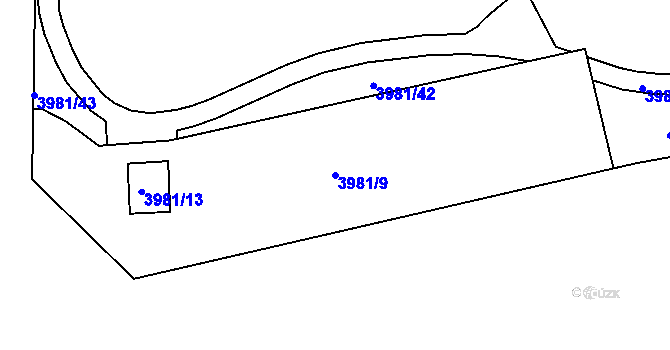 Parcela st. 3981/9 v KÚ Karviná-město, Katastrální mapa