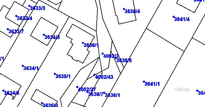 Parcela st. 4002/2 v KÚ Karviná-město, Katastrální mapa