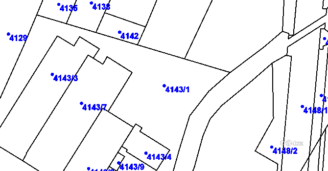 Parcela st. 4143/1 v KÚ Karviná-město, Katastrální mapa