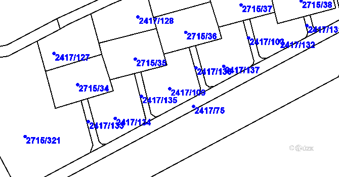 Parcela st. 2417/109 v KÚ Karviná-město, Katastrální mapa