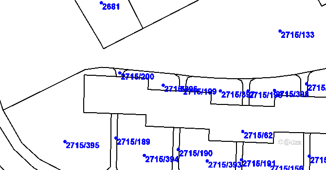 Parcela st. 2715/396 v KÚ Karviná-město, Katastrální mapa