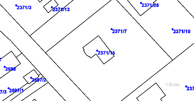 Parcela st. 2371/15 v KÚ Karviná-město, Katastrální mapa