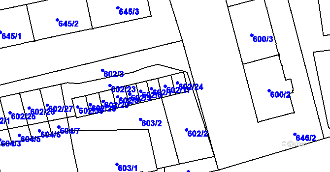 Parcela st. 602/17 v KÚ Karviná-město, Katastrální mapa