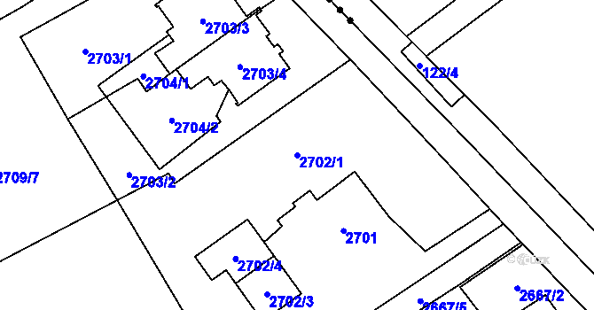 Parcela st. 2702/1 v KÚ Karviná-město, Katastrální mapa