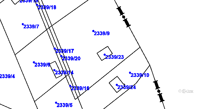 Parcela st. 2339/23 v KÚ Karviná-město, Katastrální mapa