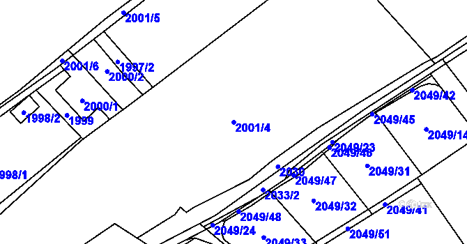 Parcela st. 2001/4 v KÚ Karviná-město, Katastrální mapa