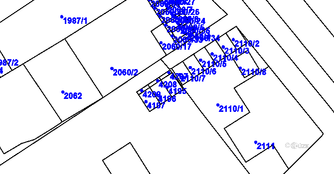 Parcela st. 4195 v KÚ Karviná-město, Katastrální mapa