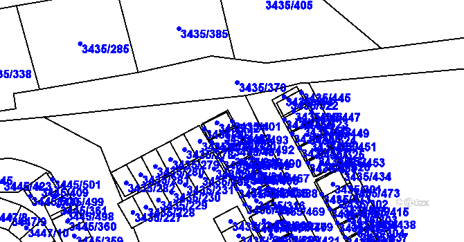 Parcela st. 3435/401 v KÚ Karviná-město, Katastrální mapa