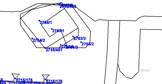Parcela st. 2763/2 v KÚ Karviná-město, Katastrální mapa