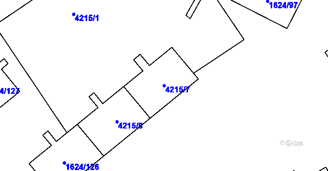 Parcela st. 4215/7 v KÚ Karviná-město, Katastrální mapa