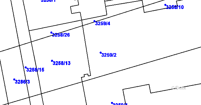 Parcela st. 3259/2 v KÚ Karviná-město, Katastrální mapa