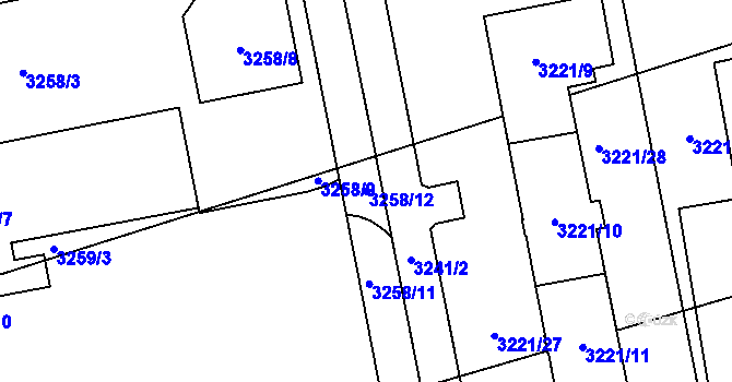 Parcela st. 3258/12 v KÚ Karviná-město, Katastrální mapa