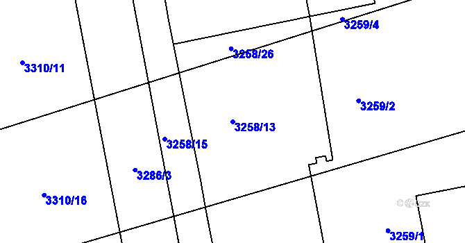 Parcela st. 3258/13 v KÚ Karviná-město, Katastrální mapa