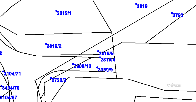 Parcela st. 2819/5 v KÚ Karviná-město, Katastrální mapa