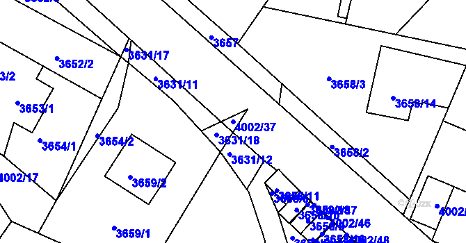 Parcela st. 4002/37 v KÚ Karviná-město, Katastrální mapa