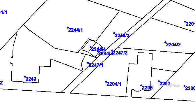 Parcela st. 2244/3 v KÚ Karviná-město, Katastrální mapa